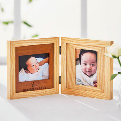 名入れ木製ダブルフォトフレームと京料理 美濃吉 京の佃煮A_補足画像01