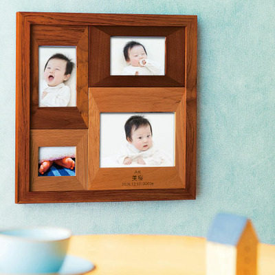 名入れ木製壁掛けフォトフレーム（小）と京料理 美濃吉 京の佃煮C_補足画像01