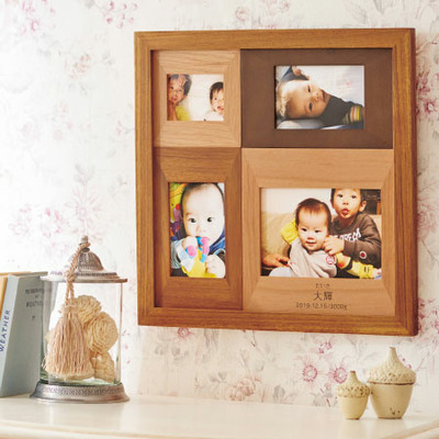 名入れ木製壁掛けフォトフレーム（大）と今治桜おり布 タオルセット_補足画像01