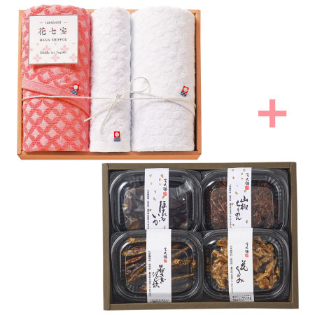 期間限定 金沢錦 佃煮4パックと今治花七宝タオルcセットの商品詳細 ベネッセ公式通販 たまひよの内祝