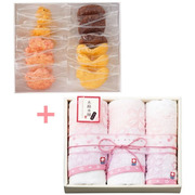 【期間限定】富士見堂 花鳥ひょうたん煎餅4種と今治タオル木綿本舗さくらBセット