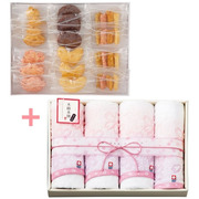 【期間限定】富士見堂 花鳥ひょうたん煎餅5種と今治タオル木綿本舗さくらCセット
