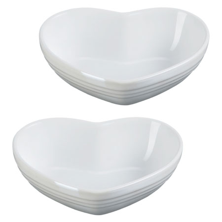 ル・クルーゼ ハート・ディッシュ（S）（2個入り） ホワイトラスター