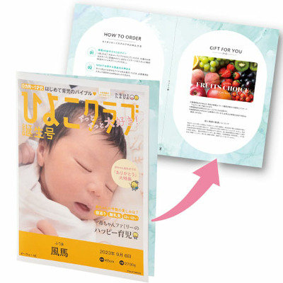 【旬ギフト】写真＆名入れ なりきり表紙 カード型カタログギフト フルーツチョイス F10-C フレーム付き_補足画像01