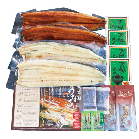 【旬ギフト】浜名湖謹製うなぎ蒲焼白焼4人前