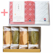 【旬ギフト】なだ万監修 絆のかさなりバウムと今治千彩美タオルAセット