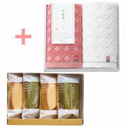 【旬ギフト】なだ万監修 絆のかさなりバウムと今治千彩美タオルBセット