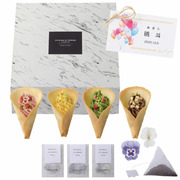 【旬ギフト】OCEAN＆TERRE 名入れHANATABAラングドシャ4個＆エディブルフラワーティー