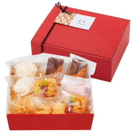 【旬ギフト】ベベナチュール 名入れ季節の焼菓子セット（ポインセチア）B_