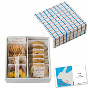 【旬ギフト】CocoChouChou 名入れやさしい焼菓子詰め合わせ中（チェックスリーブ付）