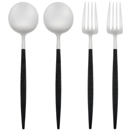 クチポール GOAブラック×シルバー ディナー4pcsセット