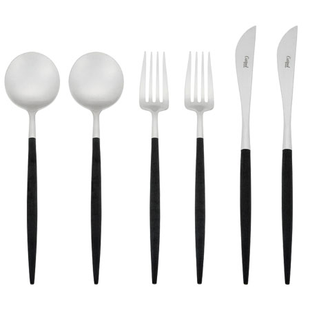 クチポール GOAブラック×シルバー ディナー6pcsセット_