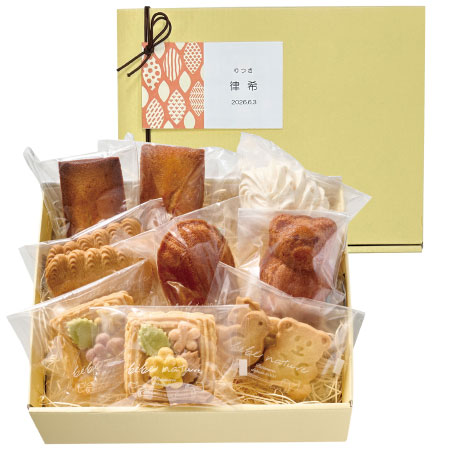 ベベナチュール 名入れお花のお菓子と焼菓子セットA